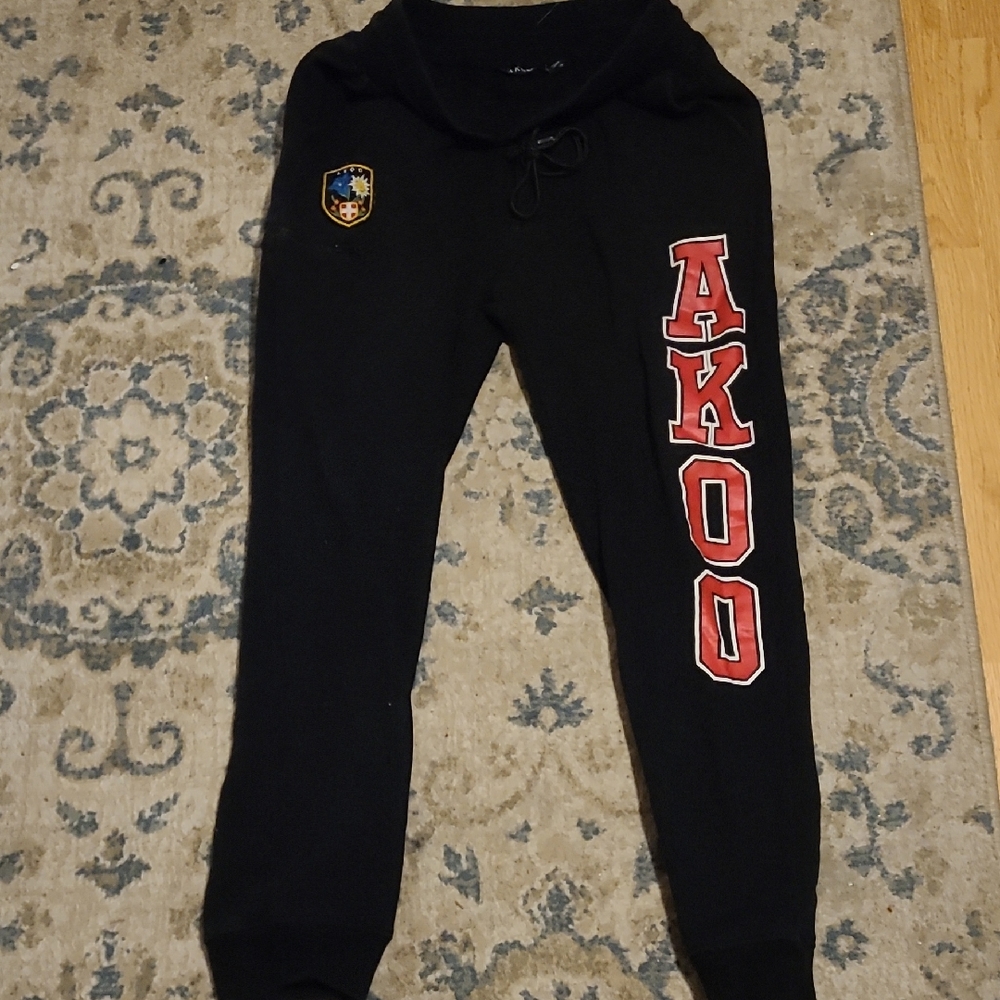 Akoo Kids Black Joggers with Red Lettering